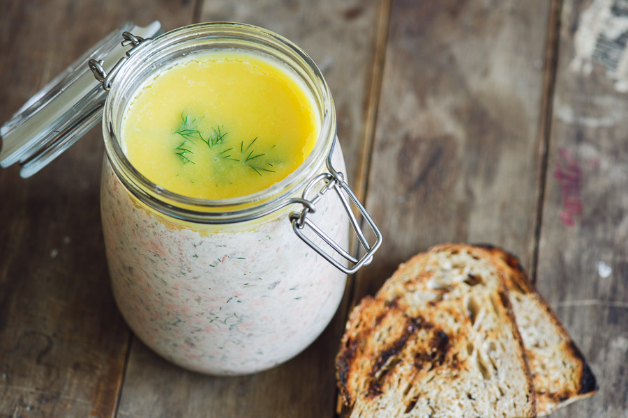 Pate de somon cu pe?te afumat - re?et? aperitiv rillettes
